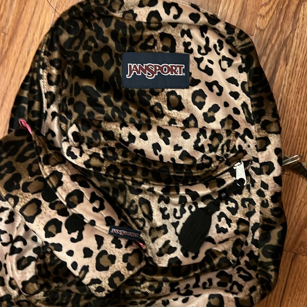 Jansport Wild Animal Print Backpack with Tech Case in Velvety Material